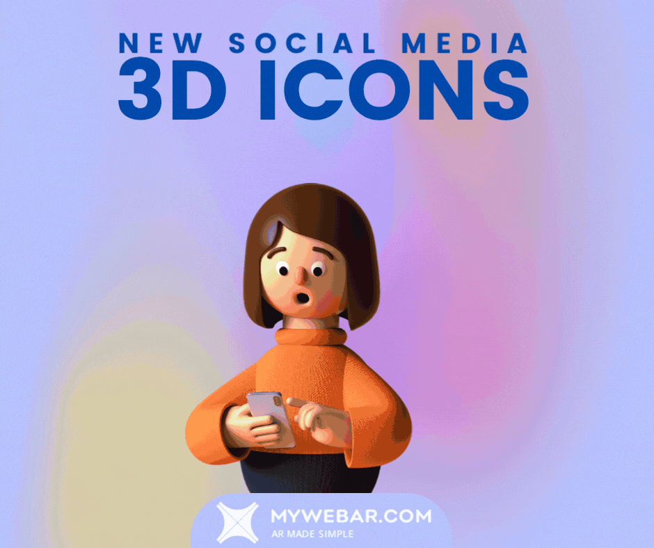 New in MyWebAR: 3D Social Media Icons
