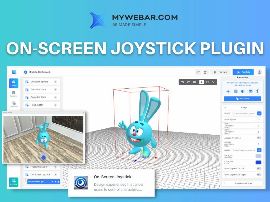 New in MyWebAR: On-Screen Joystick Plugin
