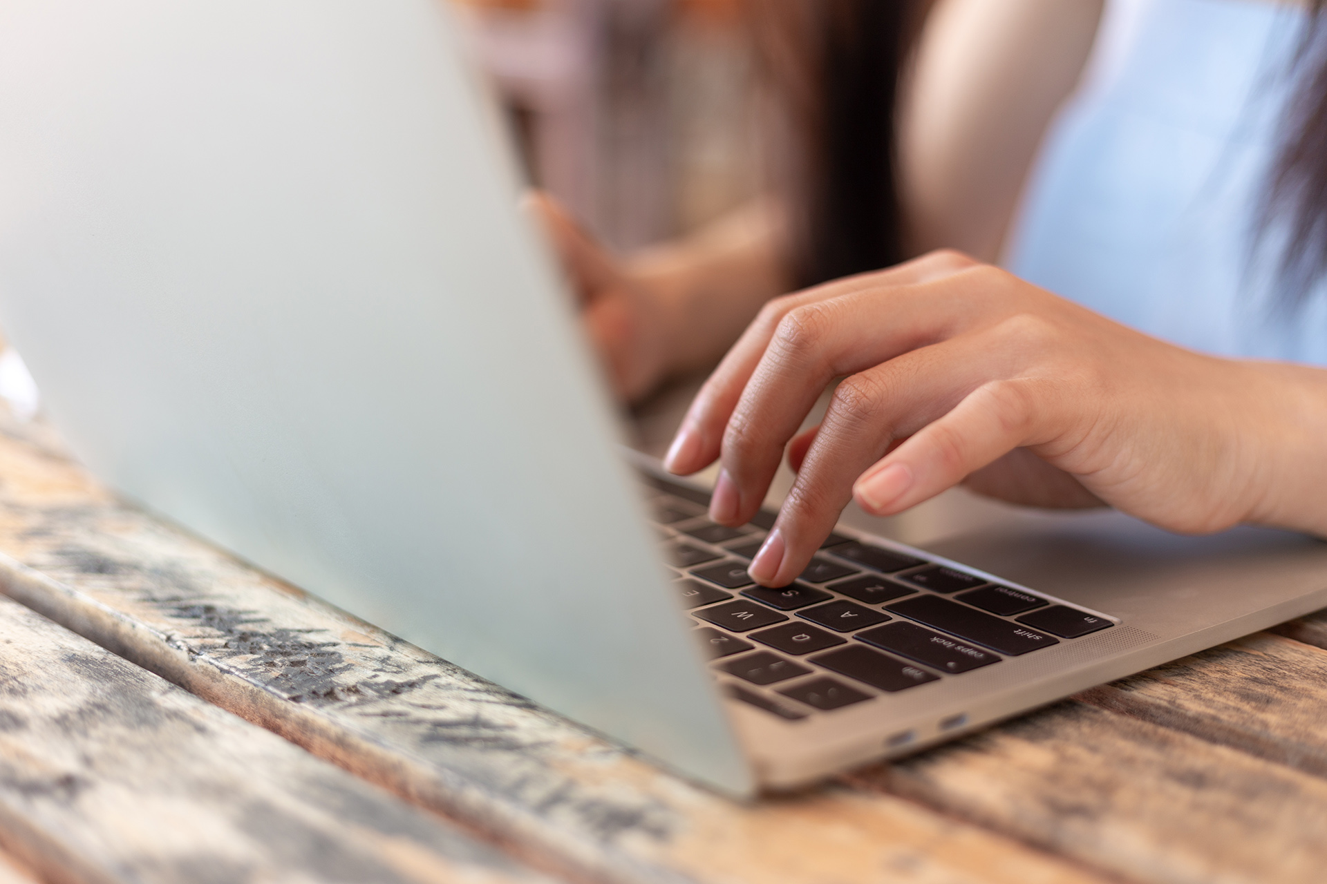 Woman using laptop