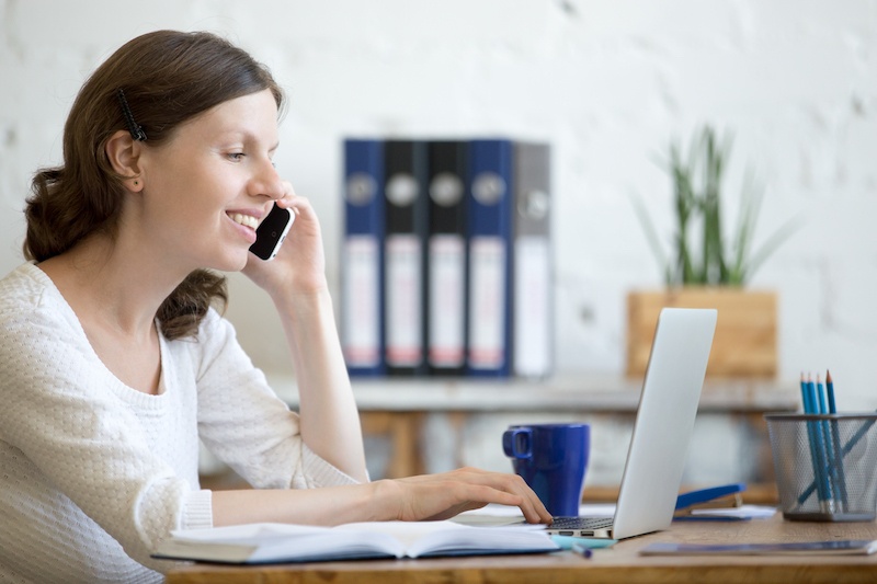 Woman talking on the phone