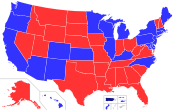 Party affiliation of current United States state and territorial governors