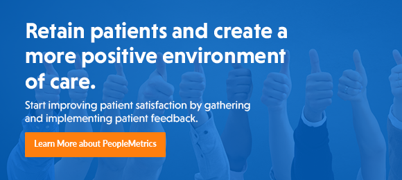 Retain patients and create a more positive environment of care. Start improving patient satisfaction by gathering and implementing patient feedback. Learn more about PeopleMetrics.