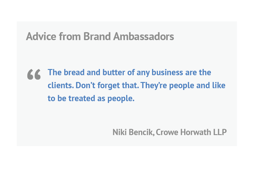 quote from Niki Bencik from Crowe Horwath LLP