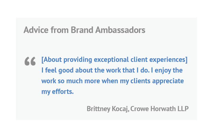 quote from Brittney Kocaj from Crowe Horwath LLP